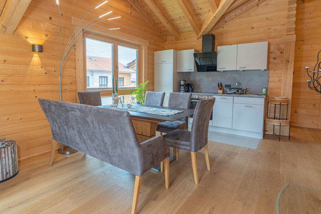 Essbereich und Küche Blockhaus Grünes Herz