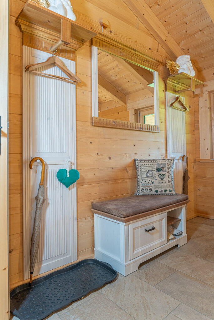 Garderobe im Blockhaus Grünes Herz